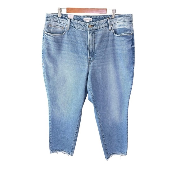 Good American - NWOT Good Petite Straight Raw Hem Plus Size Jeans Sz 16 - Picture 1 of 6